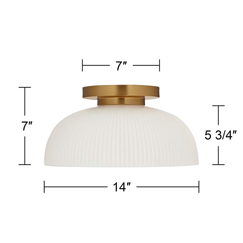 Image 7 Possini Euro Novia 14"W Brass Ceiling Light with White Glass more views