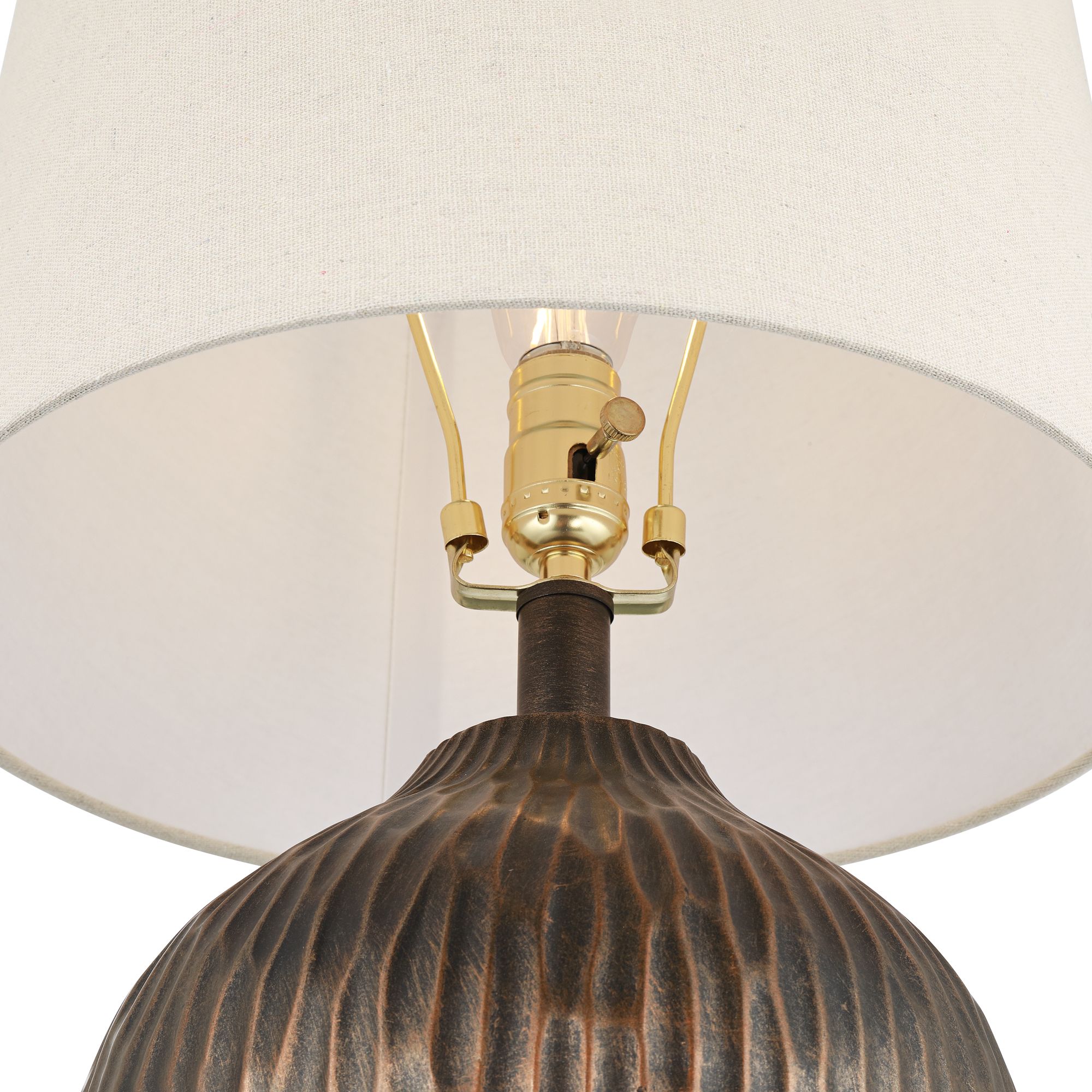 Image 4 Possini Euro Novo 25 1/4" High Hammered Metallic Brown Table Lamp more views