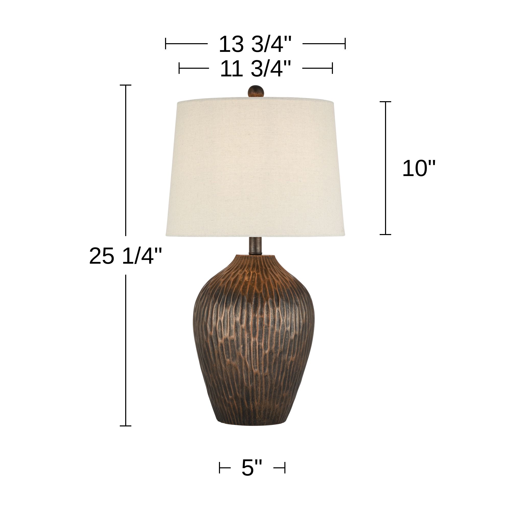 Possini Euro Novo 25 1/4" High Hammered Metallic Brown Table Lamp
