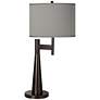 Possini Euro Novo 30 3/4" Faux Silk Gray Industrial Modern Table Lamp