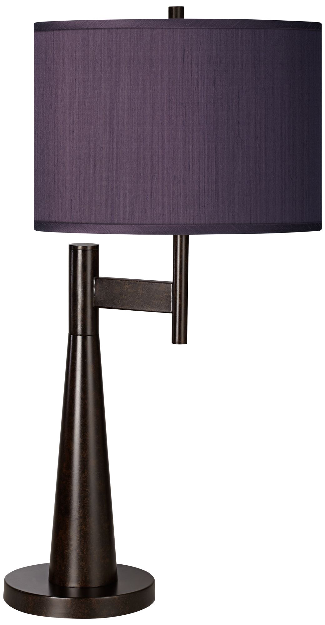 Possini Euro Novo Eggplant Purple Shade Industrial Modern Table Lamp