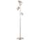 Possini Euro Nuovo 70" Brushed Nickel 3-Light Modern Floor Lamp