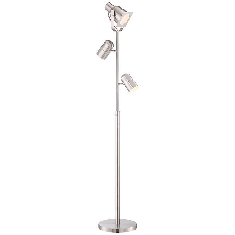Image 3 Possini Euro Nuovo 70" Brushed Nickel 3-Light Modern Floor Lamp