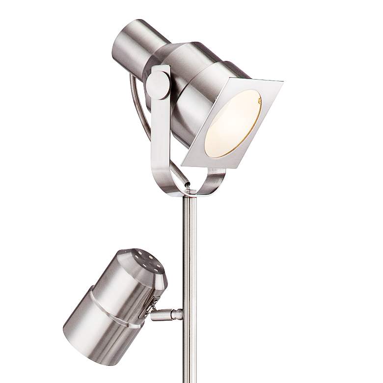 Image 4 Possini Euro Nuovo 70" Brushed Nickel 3-Light Modern Floor Lamp more views