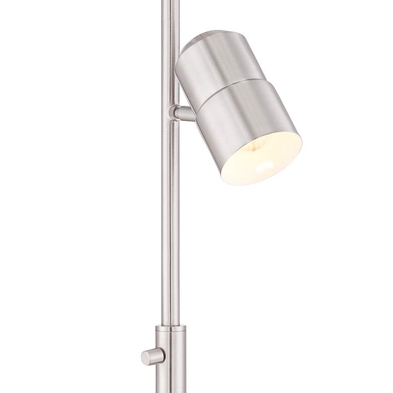 Image 4 Possini Euro Nuovo 70 inch Brushed Nickel 3-Light Modern Floor Lamp more views