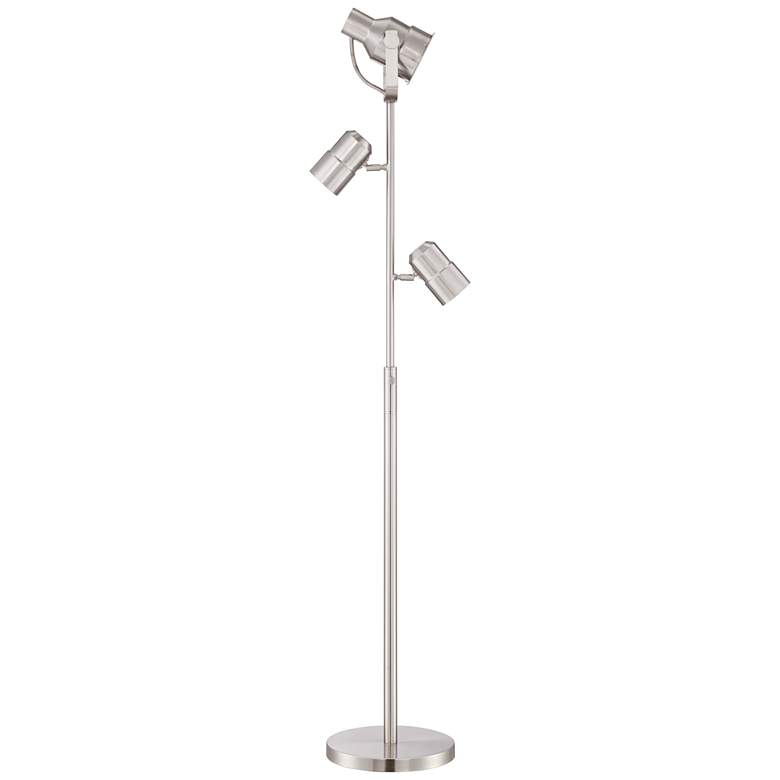 Image 7 Possini Euro Nuovo 70" Brushed Nickel 3-Light Modern Floor Lamp more views