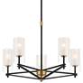 3_Possini Euro Nyack 25" Open Frame Gold and Black 5-Light Pendant