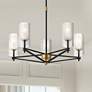 2_Possini Euro Nyack 25" Open Frame Gold and Black 5-Light Pendant