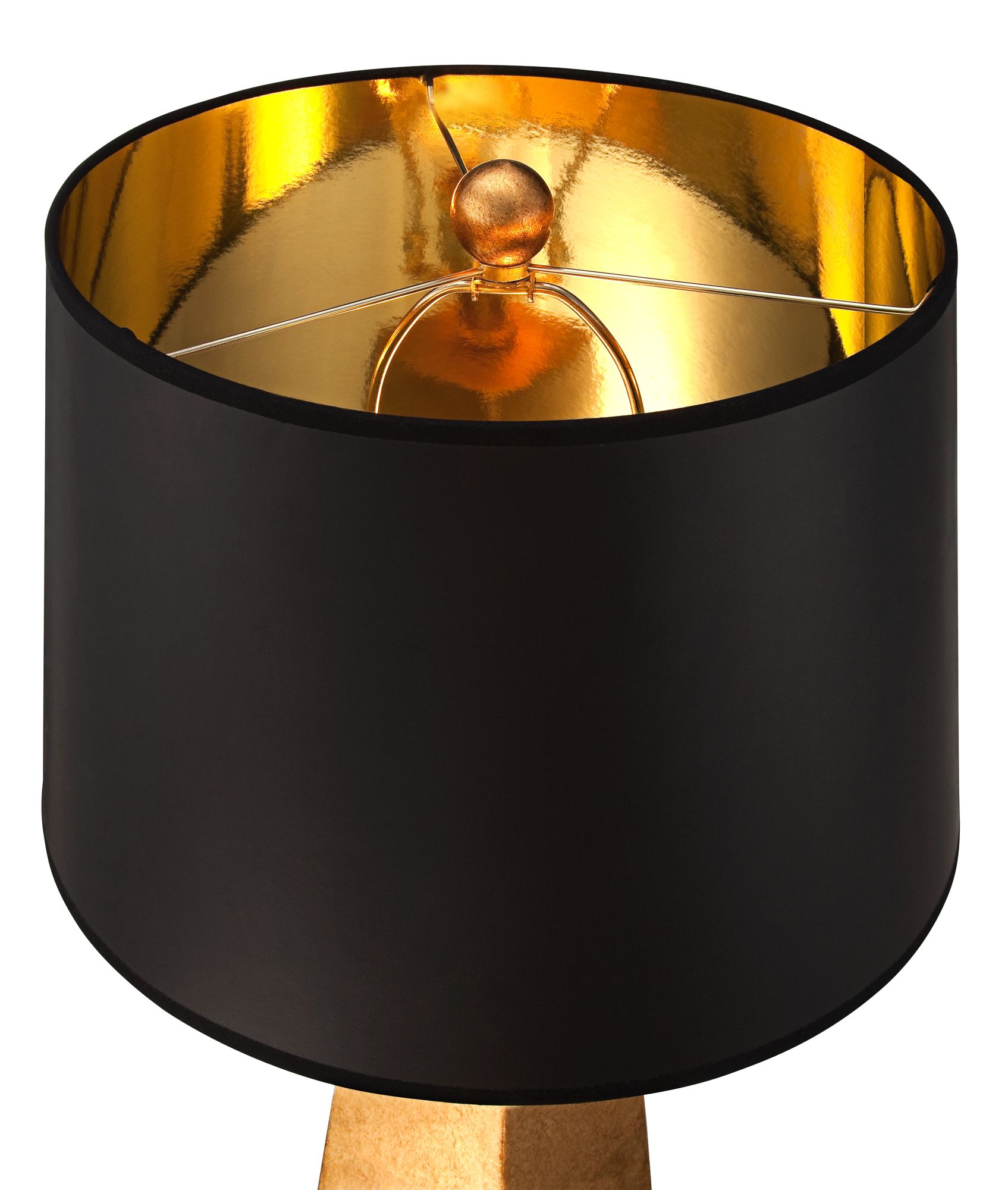 Image 2 Possini Euro Obelisk 26" Gold Leaf Lamp with Square Black Marble Riser more views