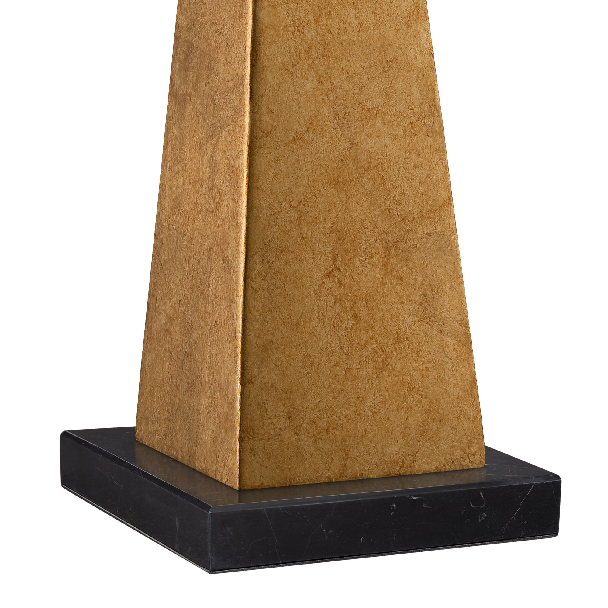 Image 5 Possini Euro Obelisk 26" Gold Leaf Lamp with Square Black Marble Riser more views