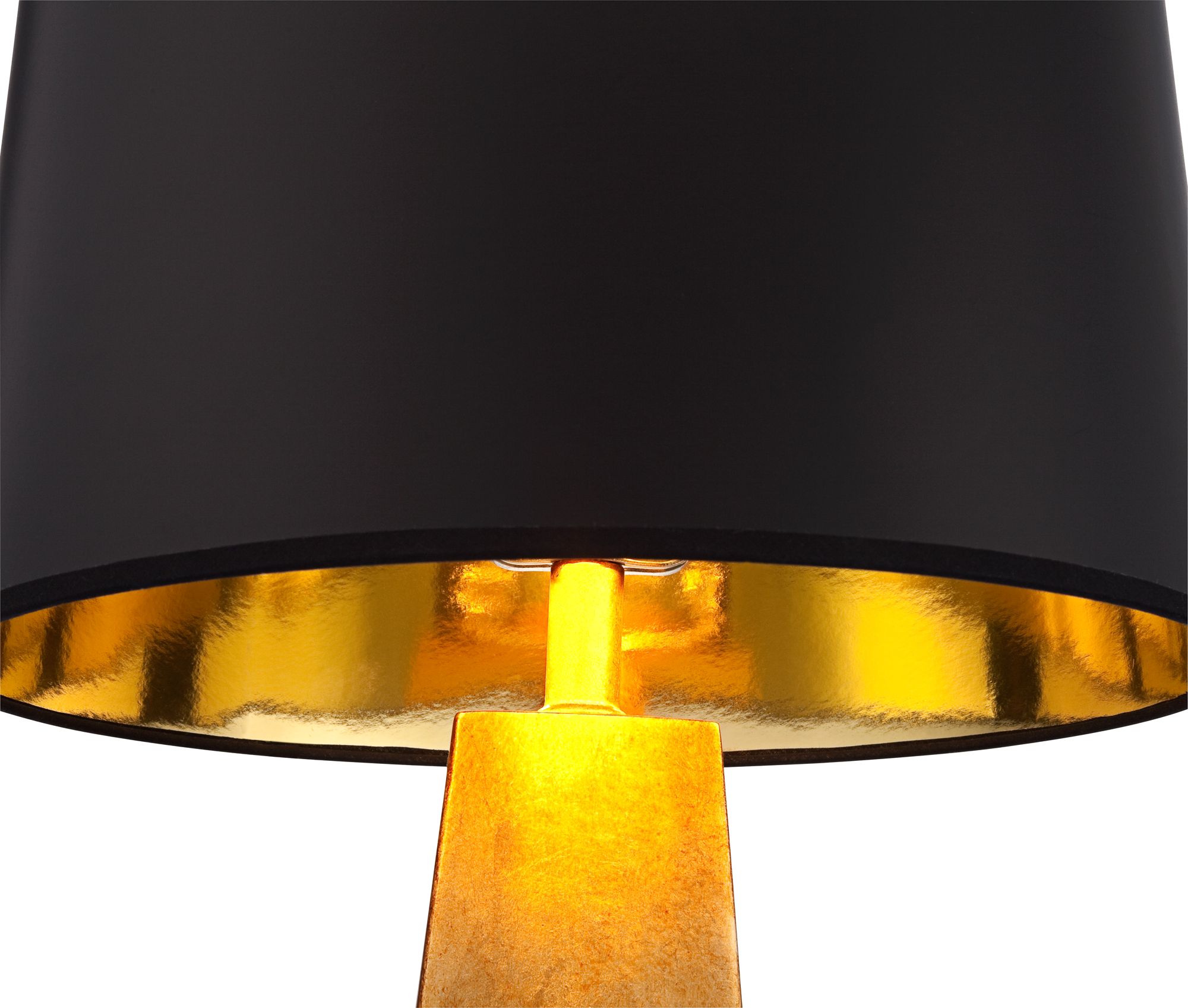 Image 4 Possini Euro Obelisk 26" Gold Leaf Lamp with Square White Marble Riser more views
