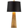 Possini Euro Obelisk 26" Black Shade Gold Finish Modern Table Lamp in scene