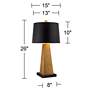 Possini Euro Obelisk 26" Gold Leaf Lamp with Square Black Marble Riser