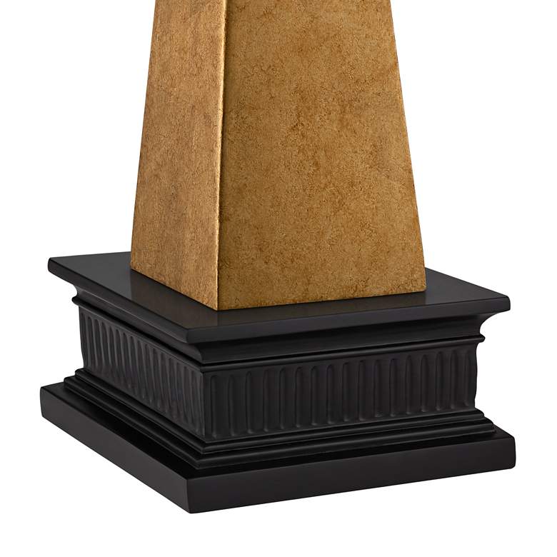 Image 5 Possini Euro Obelisk 30 1/4 inch Gold Leaf Table Lamp with Black Riser more views