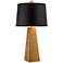 Possini Euro Obelisk Black Shade Gold Leaf Finish Modern Table Lamp