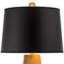Possini Euro Obelisk Black Shade Gold Leaf Finish Modern Table Lamp in scene