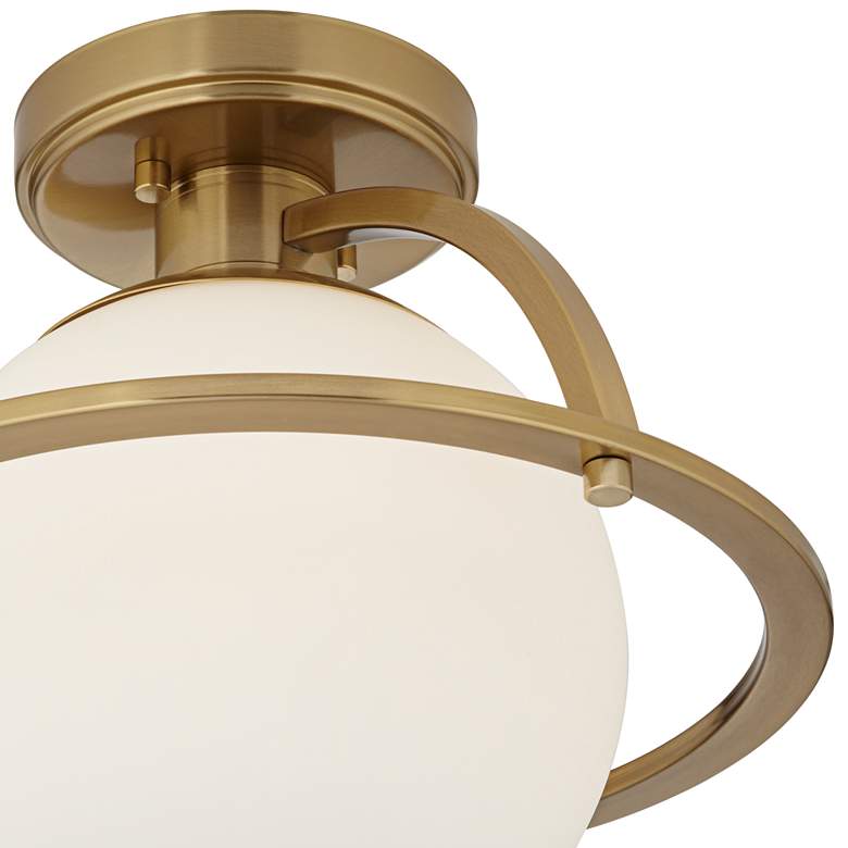 Image 3 Possini Euro Oblys 12" Wide Warm Brass Ceiling Light more views