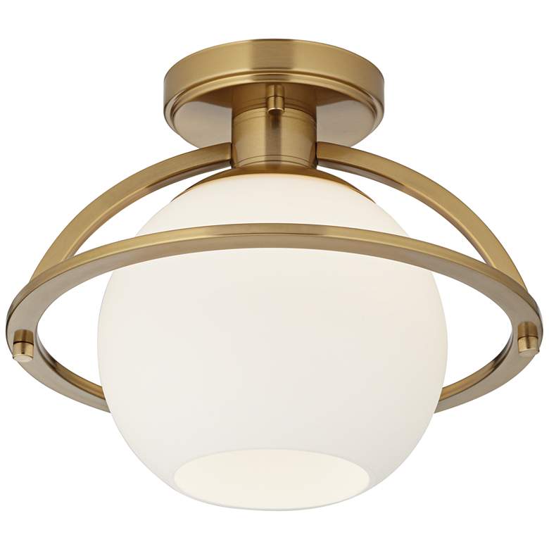 Image 4 Possini Euro Oblys 12" Wide Warm Brass Ceiling Light more views
