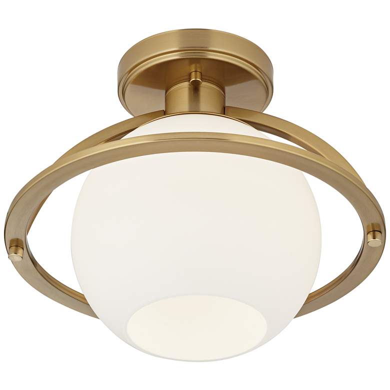 Image 5 Possini Euro Oblys 12" Wide Warm Brass Ceiling Light more views