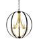 Possini Euro Ohara 25"W Black and Gold 5-Light Orb Pendant