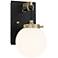 Possini Euro Olean 11"H Black and Antique Brass Wall Sconce