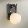 Possini Euro Olean 11"H Black and Antique Brass Wall Sconce