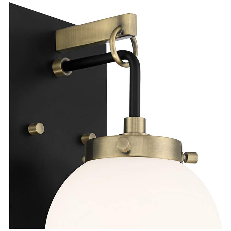 Image 3 Possini Euro Olean 11"H Black and Antique Brass Wall Sconce more views
