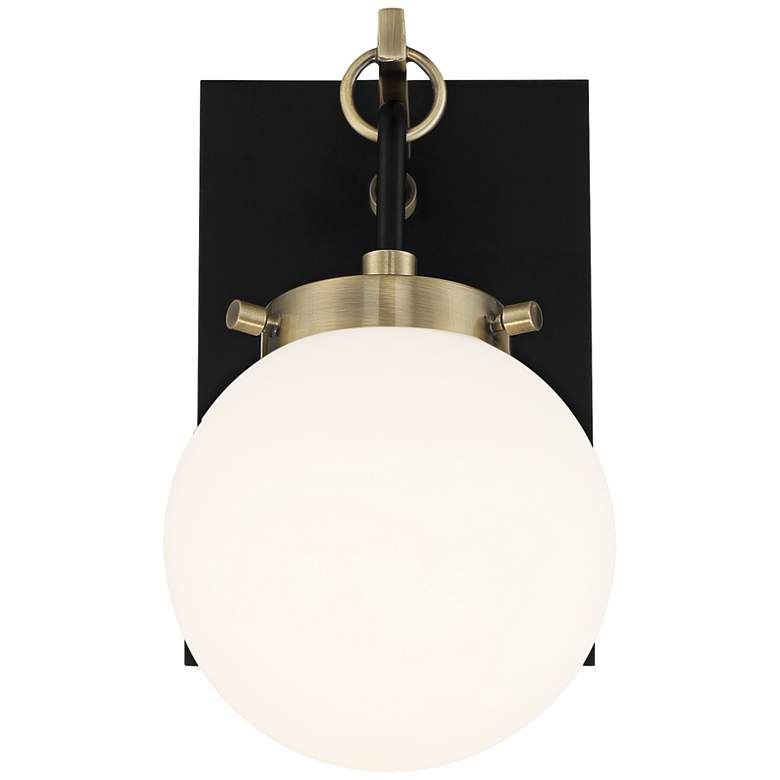 Image 4 Possini Euro Olean 11 inchH Black and Antique Brass Wall Sconce more views