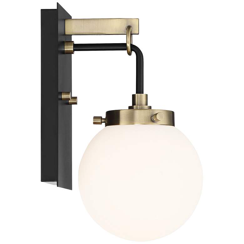 Image 6 Possini Euro Olean 11"H Black and Antique Brass Wall Sconce more views