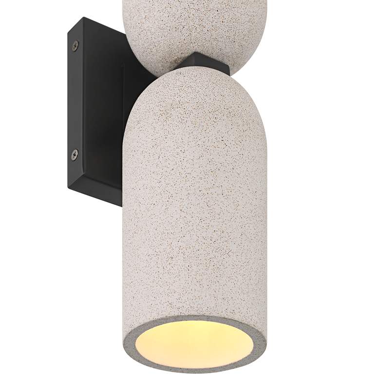 Image 2 Possini Euro Olethra 15"H Cement 2-Light LED Wall Sconce Set of 2 more views