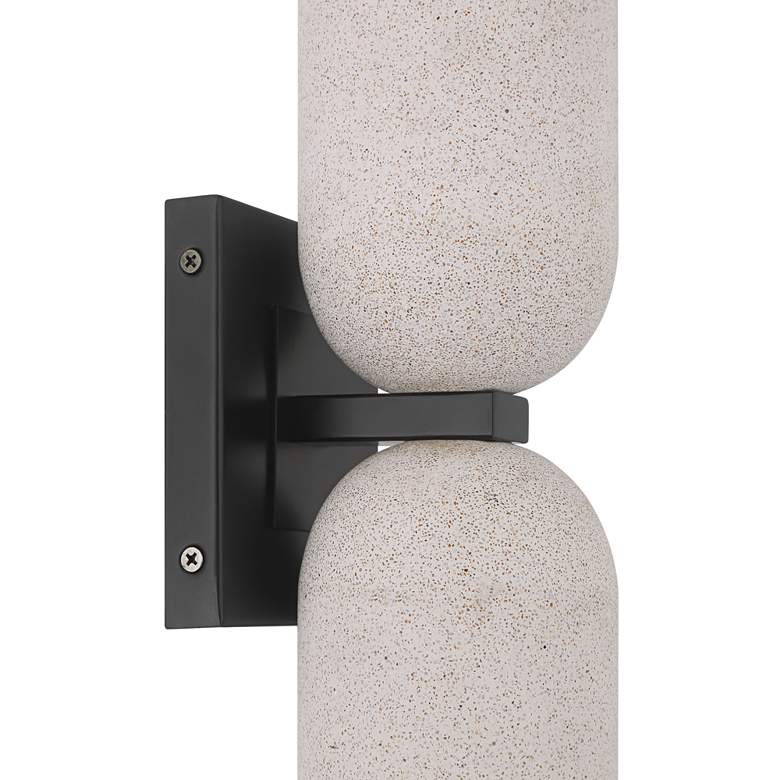 Image 3 Possini Euro Olethra 15"H Cement 2-Light LED Wall Sconce Set of 2 more views