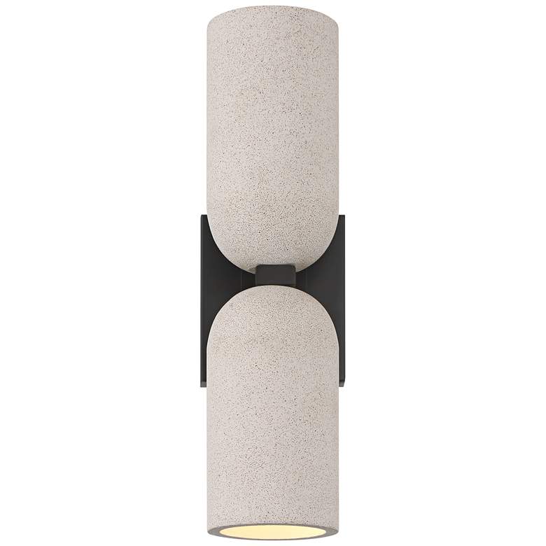 Image 4 Possini Euro Olethra 15"H Cement 2-Light LED Wall Sconce Set of 2 more views