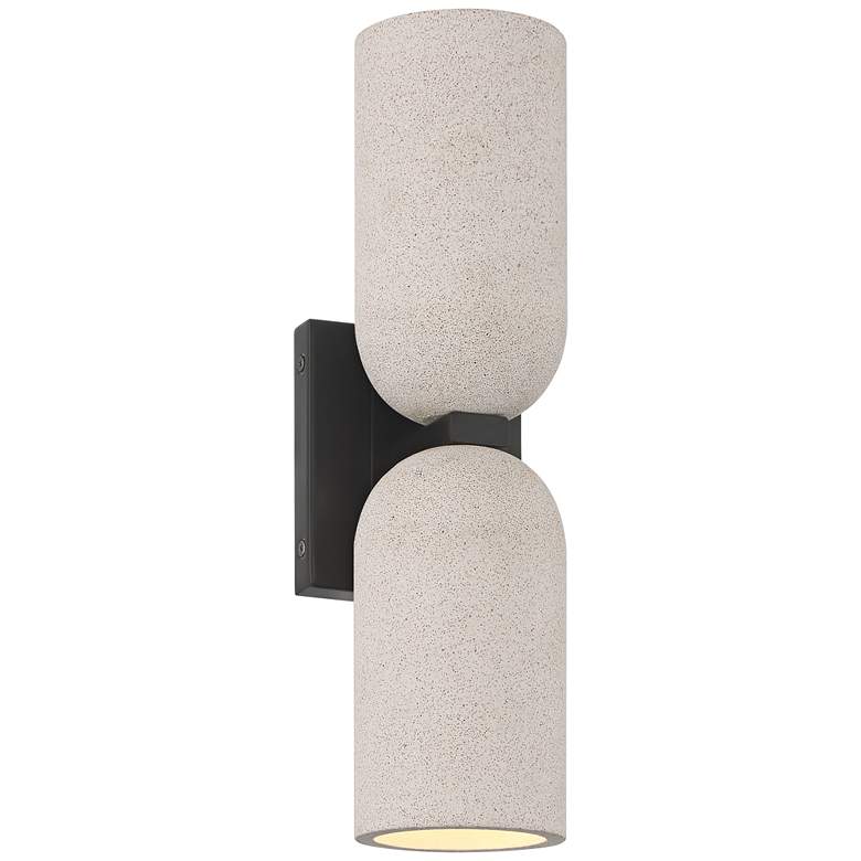 Image 5 Possini Euro Olethra 15"H Cement 2-Light LED Wall Sconce Set of 2 more views