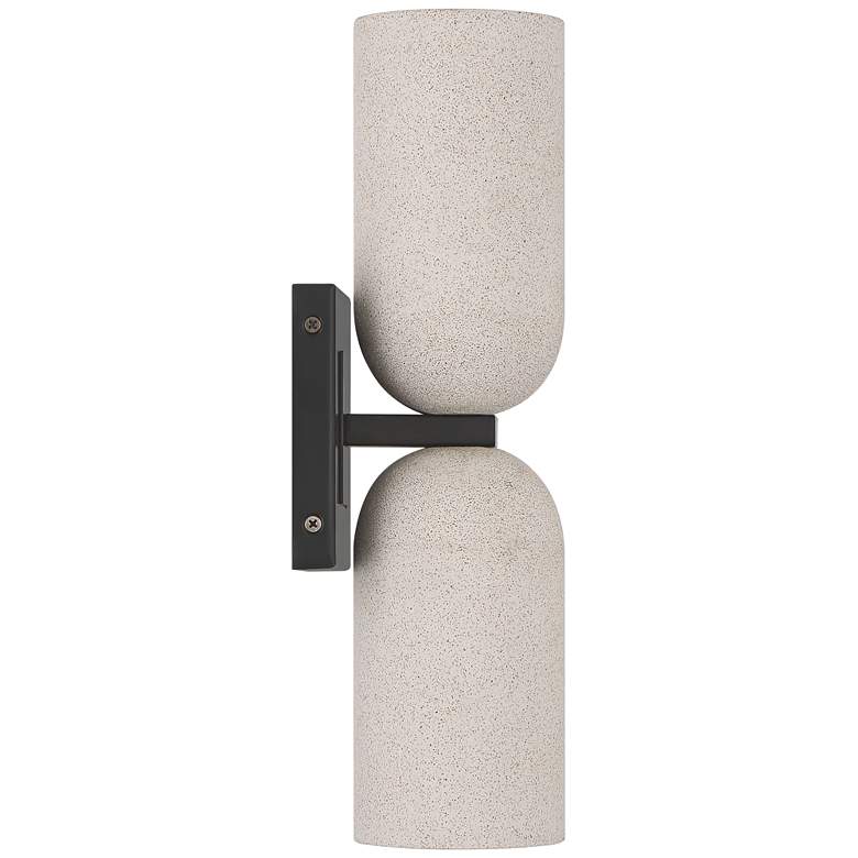 Image 7 Possini Euro Olethra 15"H Cement 2-Light LED Wall Sconce Set of 2 more views