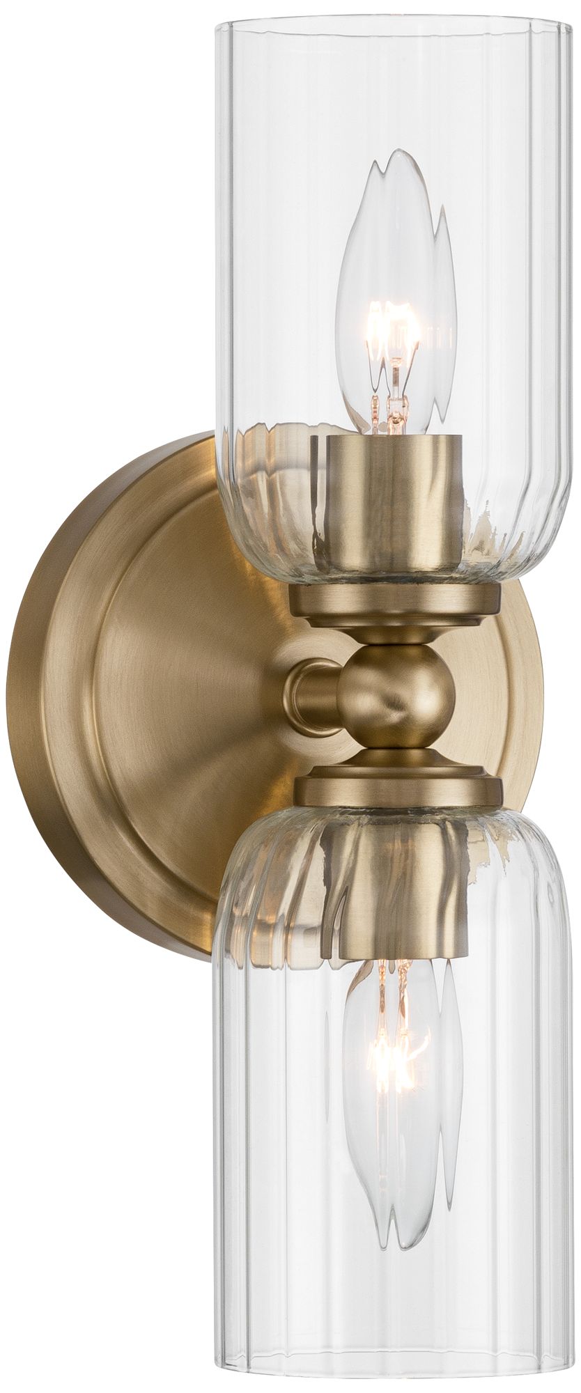 Image 2 Possini Euro Oliver 13" High Satin Brass 2-Light Wall Sconce