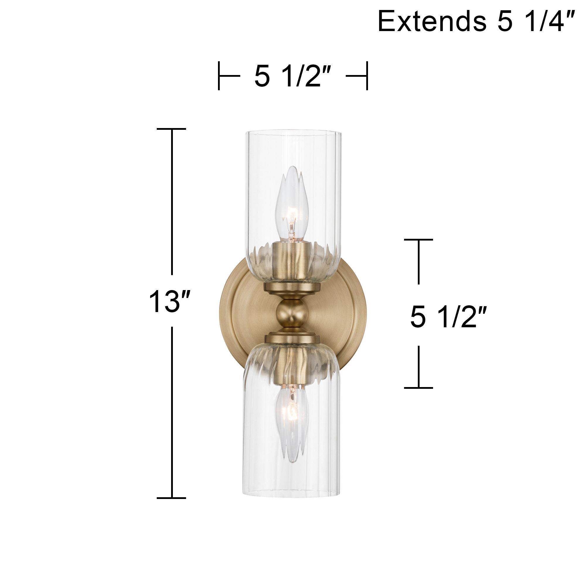 Possini Euro Oliver 13" High Satin Brass 2-Light Wall Sconce