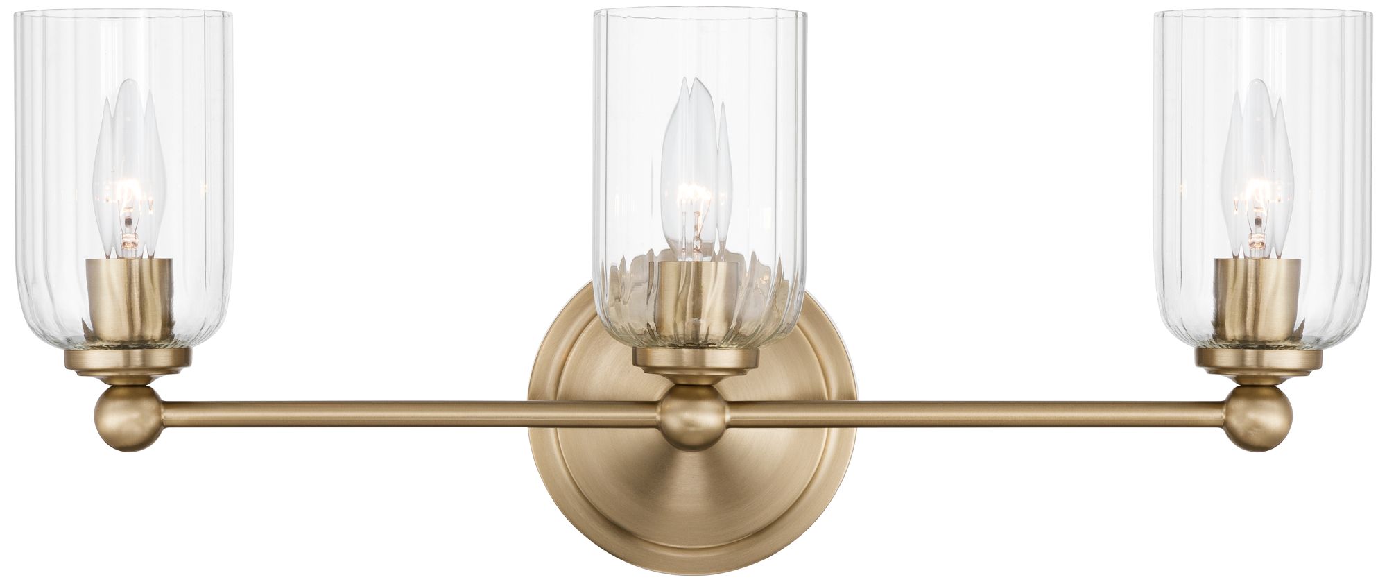 Image 2 Possini Euro Oliver 21 3/4" Wide Satin Brass 3-Light Bath Light