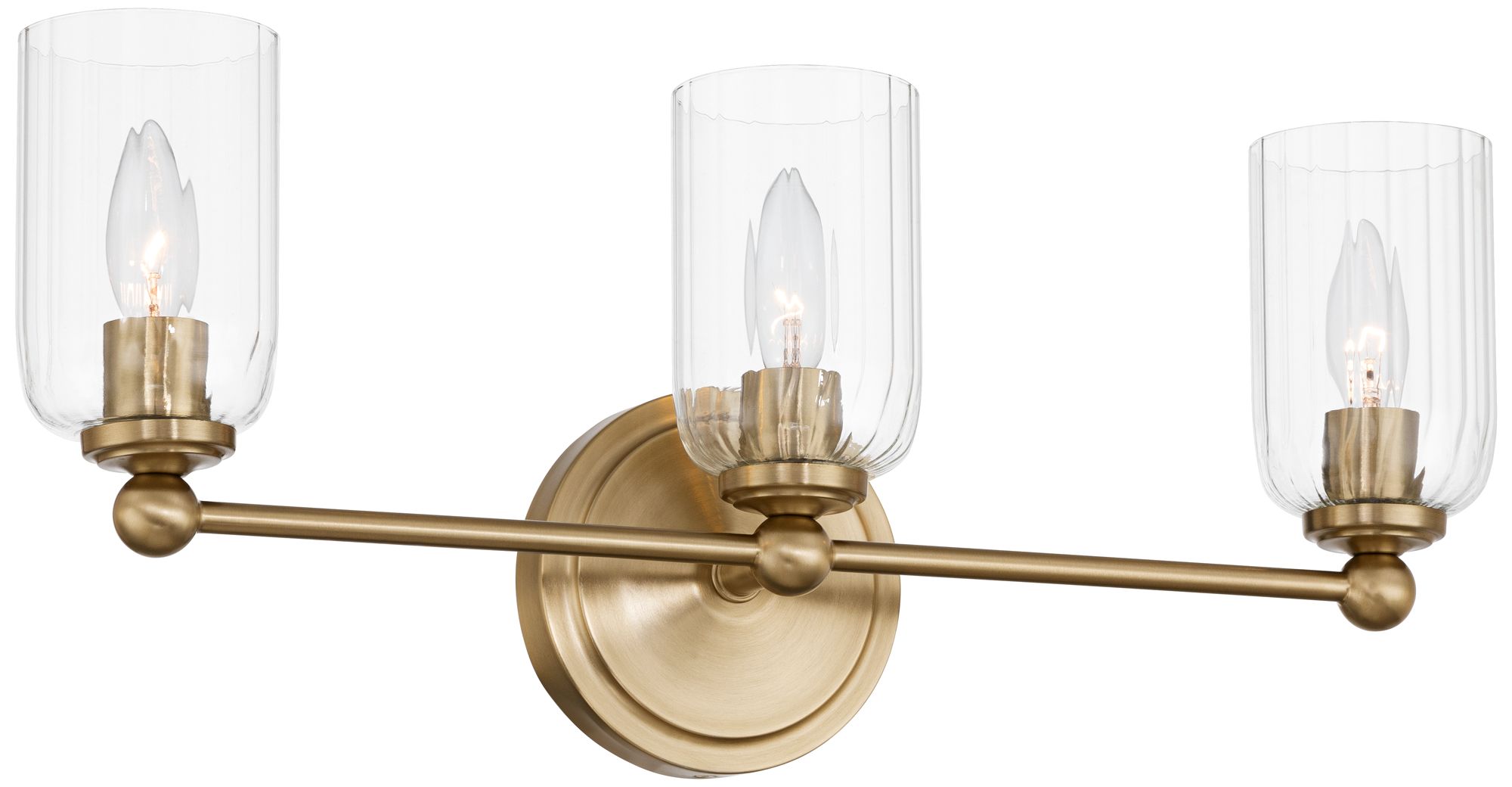 Image 6 Possini Euro Oliver 21 3/4" Wide Satin Brass 3-Light Bath Light more views