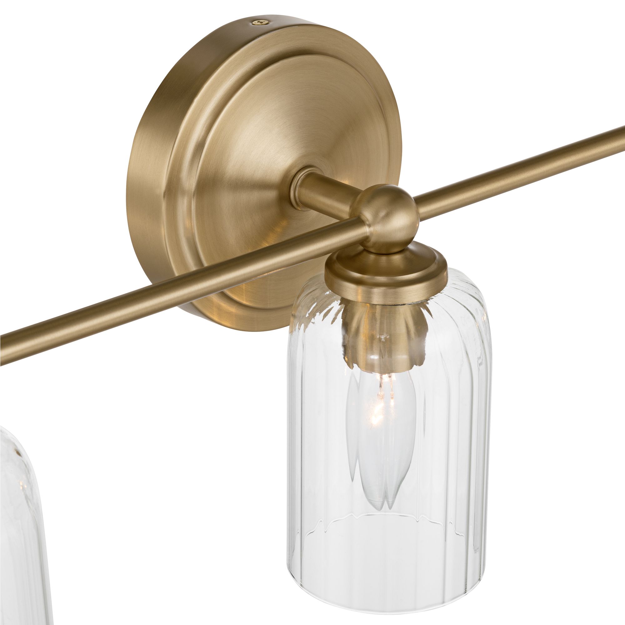 Image 3 Possini Euro Oliver 21 3/4"W Satin Brass and Glass 3-Light Bath Light more views