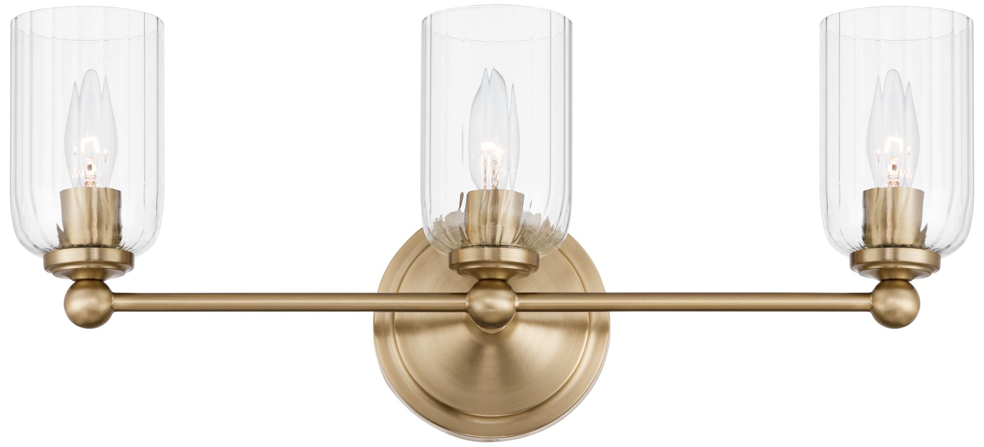 Image 5 Possini Euro Oliver 21 3/4"W Satin Brass and Glass 3-Light Bath Light more views