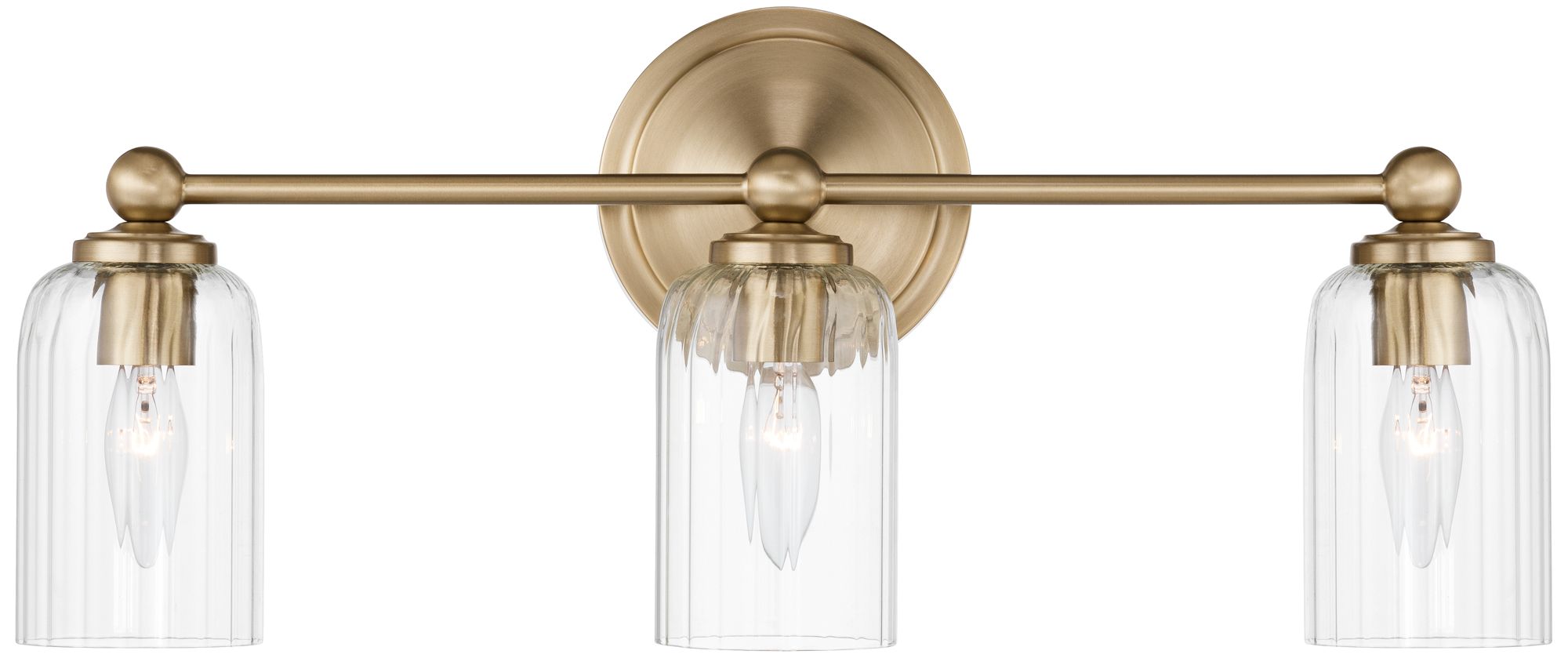 Image 7 Possini Euro Oliver 21 3/4"W Satin Brass and Glass 3-Light Bath Light more views