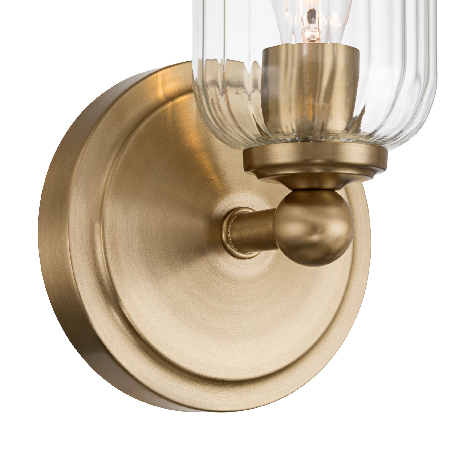 Image 4 Possini Euro Oliver 9 1/4"H Satin Brass and Fluted Glass Wall Sconce more views