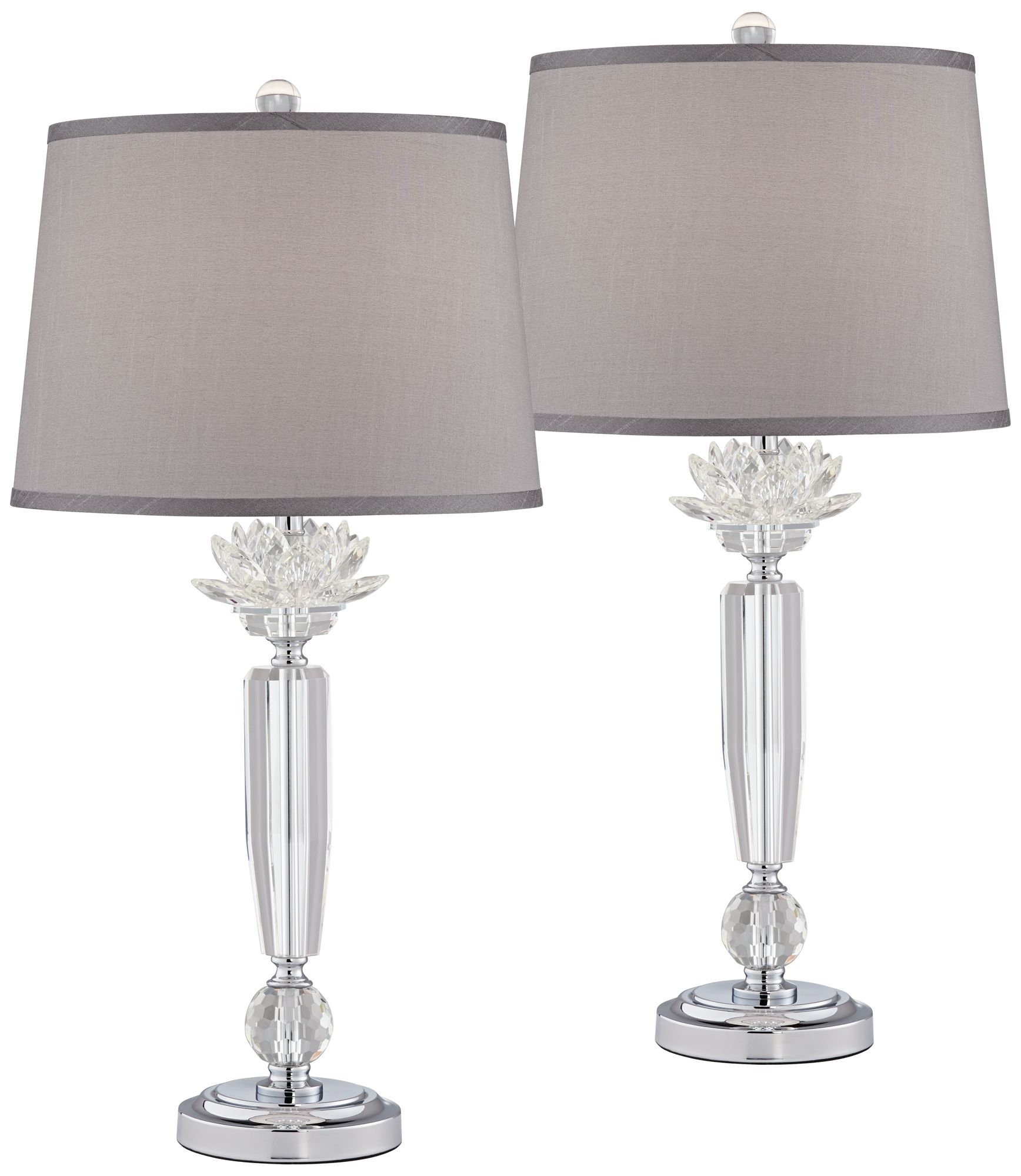Image 2 Possini Euro Olivia 28 1/4" Crystal Column Lamps Set of 2