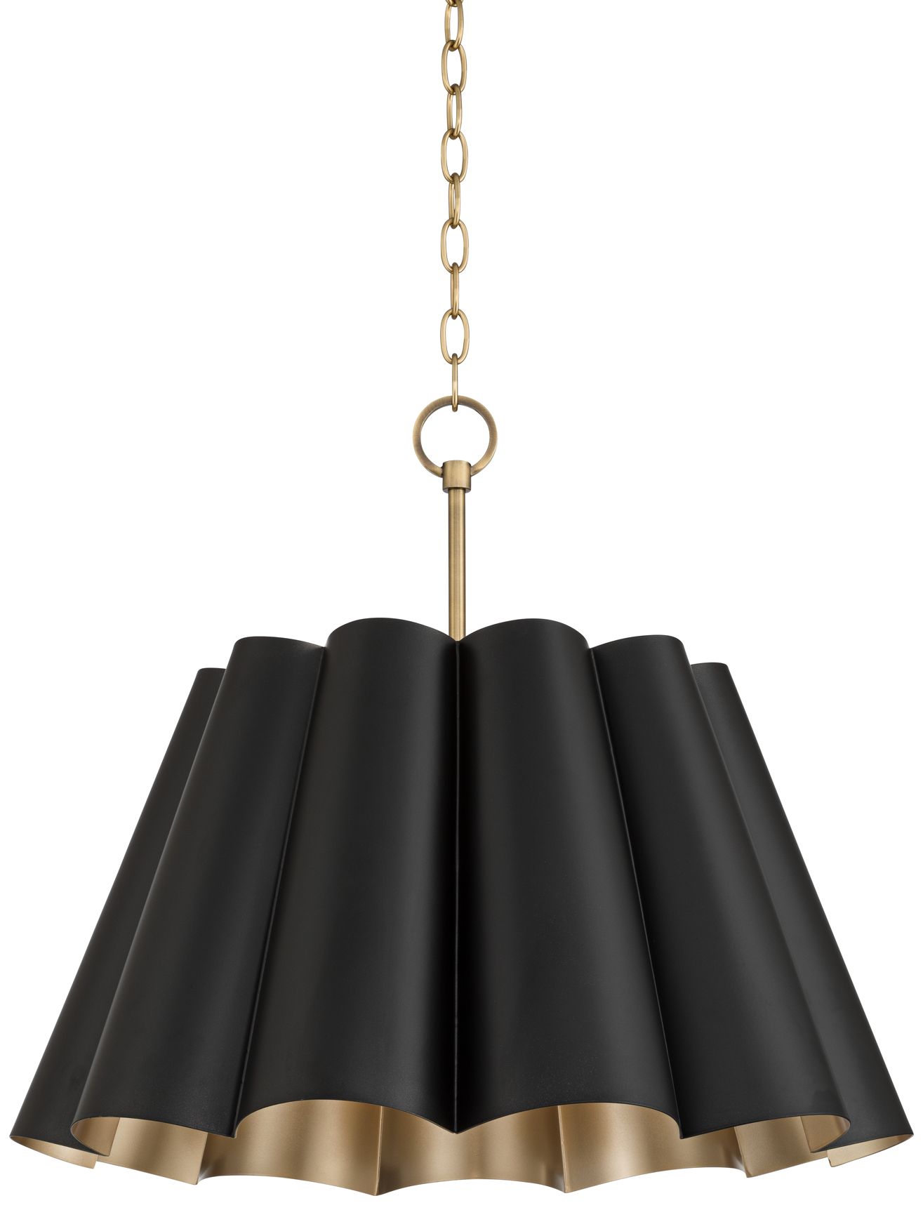 Image 3 Possini Euro Olmos 24" Wide Black and Gold 4-Light Metal Pendant Light