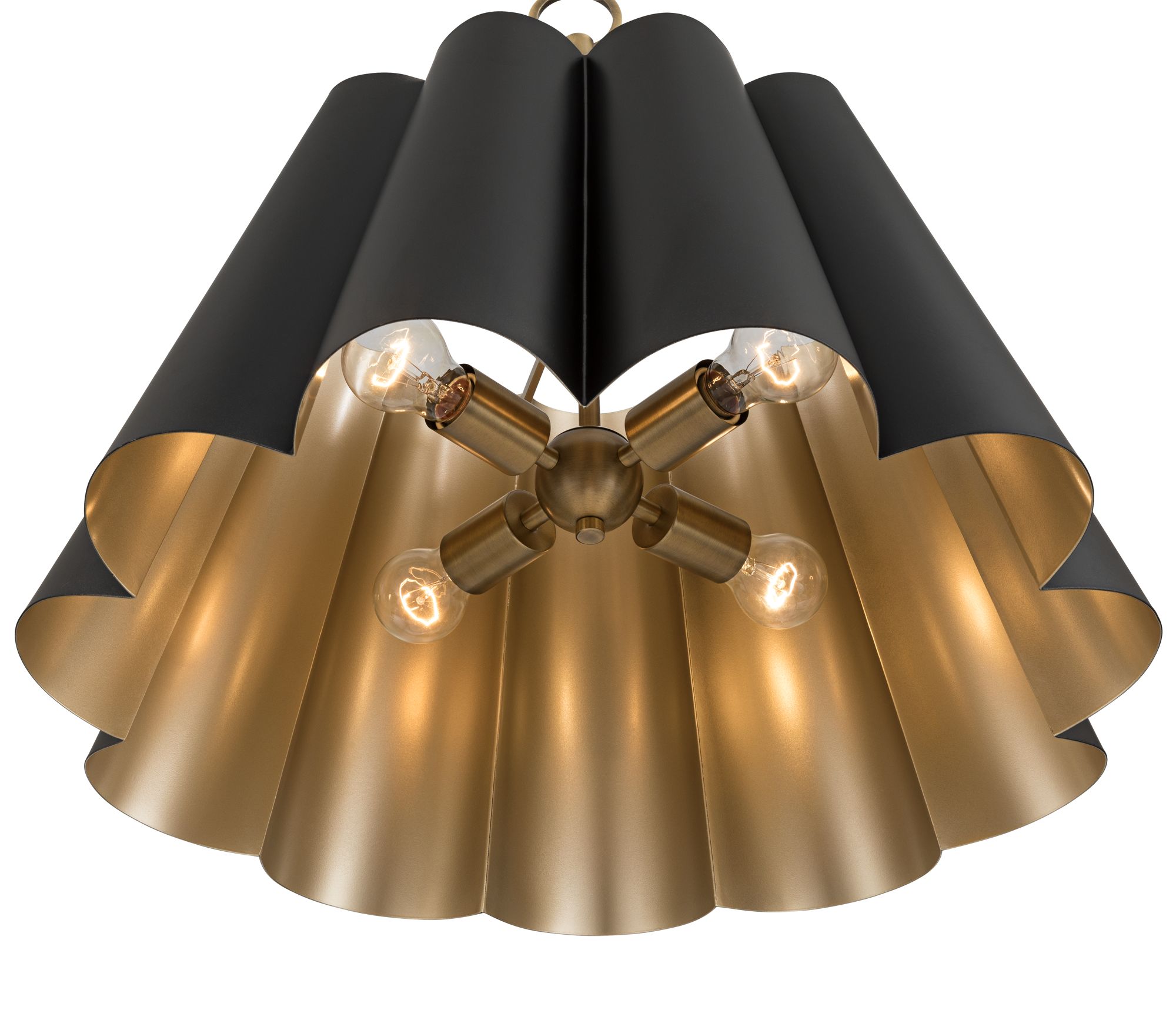 Image 5 Possini Euro Olmos 24" Wide Black and Gold 4-Light Metal Pendant Light more views