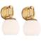 Possini Euro Opal 10 1/2" High Warm Brass Wall Sconce Set of 2