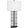 2_Possini Euro Open Grid 29 1/2" High Black Metal USB Table Lamp