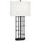 Possini Euro Open Grid 29 1/2" High Black Metal USB Table Lamp