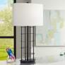 1_Possini Euro Open Grid 29 1/2" High Black Metal USB Table Lamp