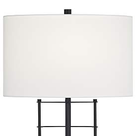 Image4 of Possini Euro Open Grid 29 1/2" High Black Metal USB Table Lamp more views